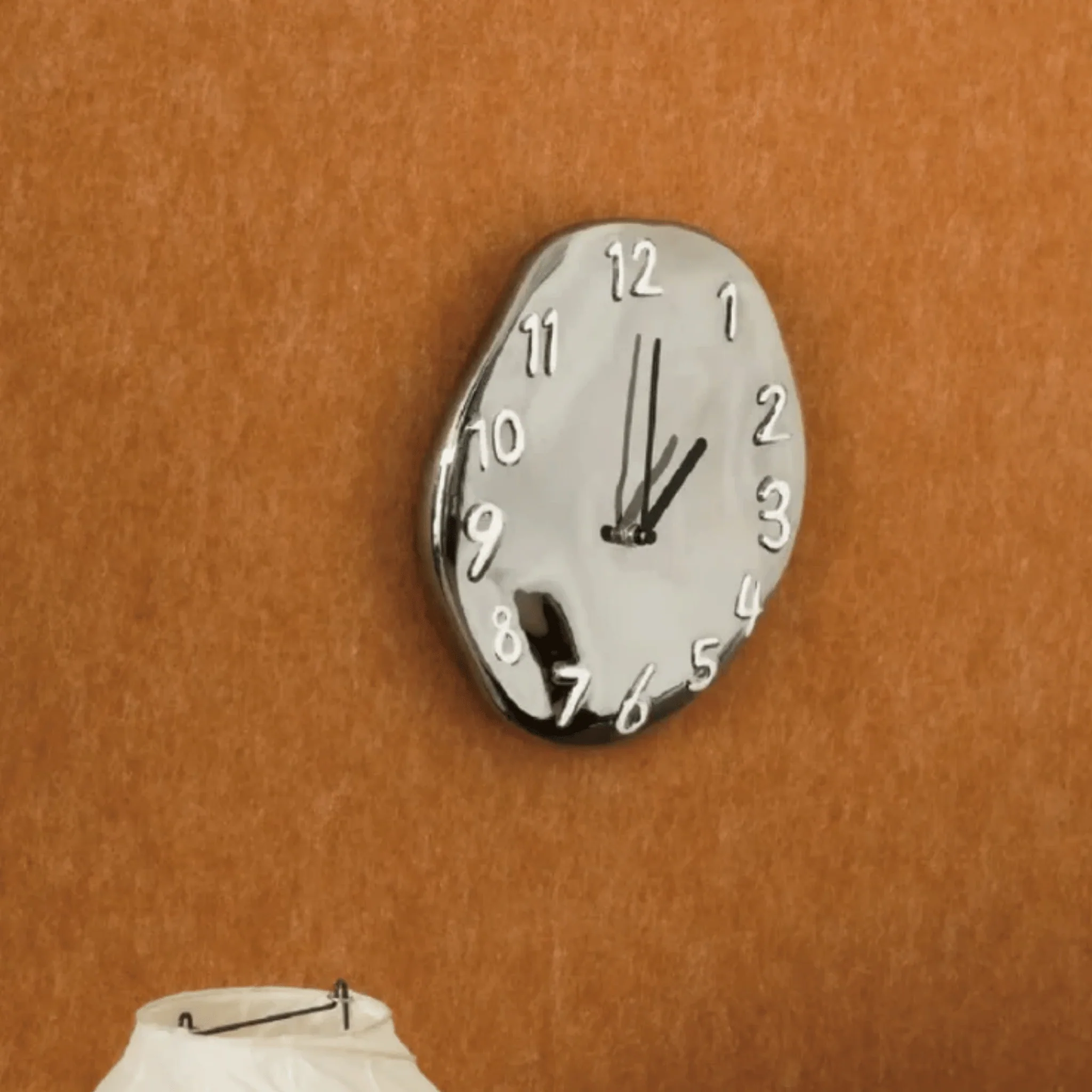 Elegant Ceramic Wall Clock with Polished Chrome Details - Image 9