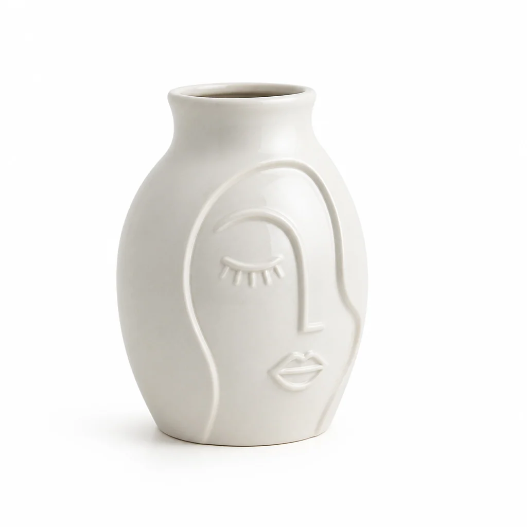 Nordic Minimalist Abstract Face Ceramic Vase