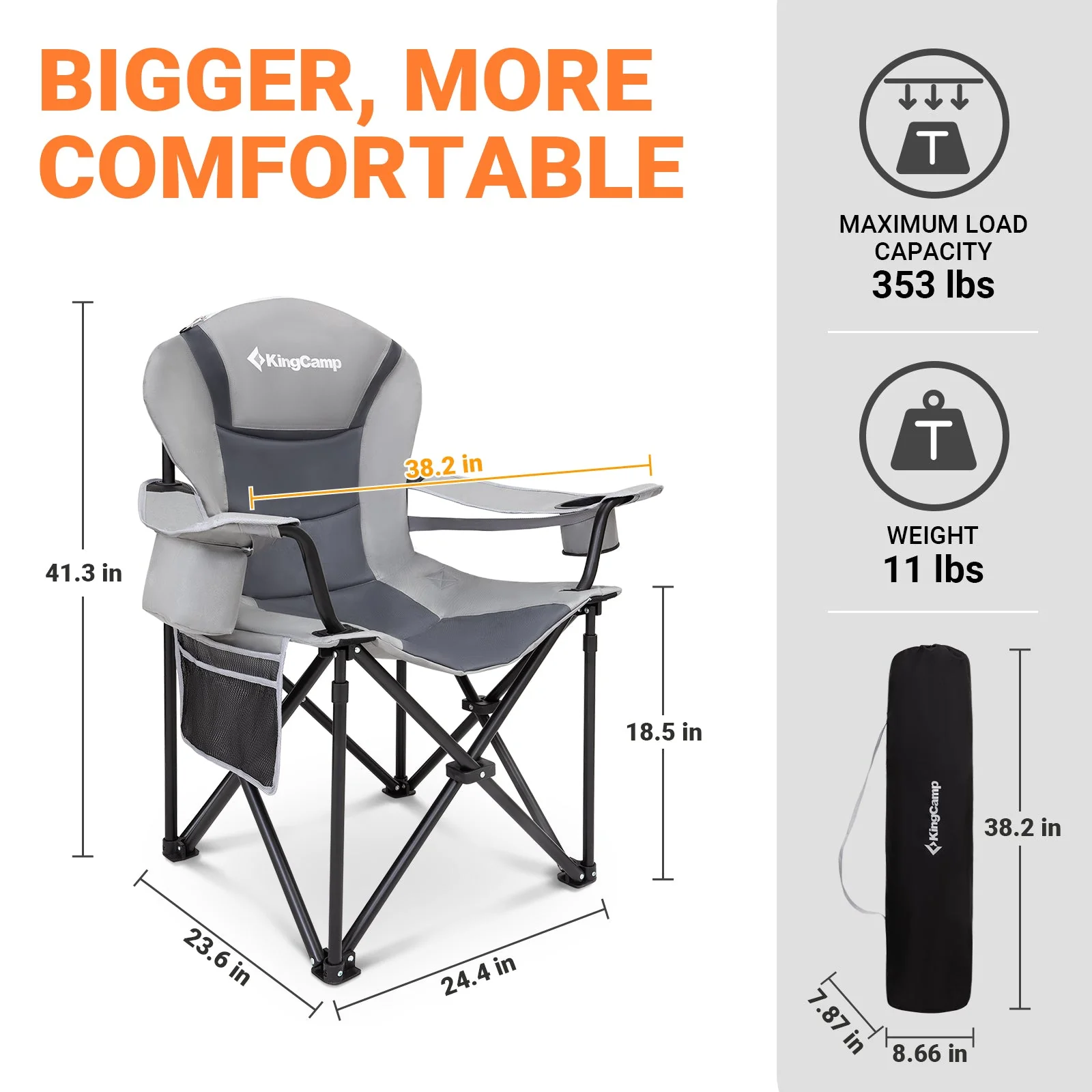 KingCamp Lumbar Support Oversized Camping Chair - Image 46