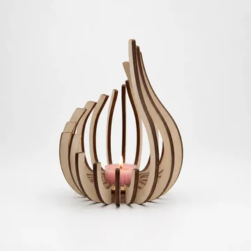 Teardrop Candle Holder Curved Slatted Tea Light Compatible