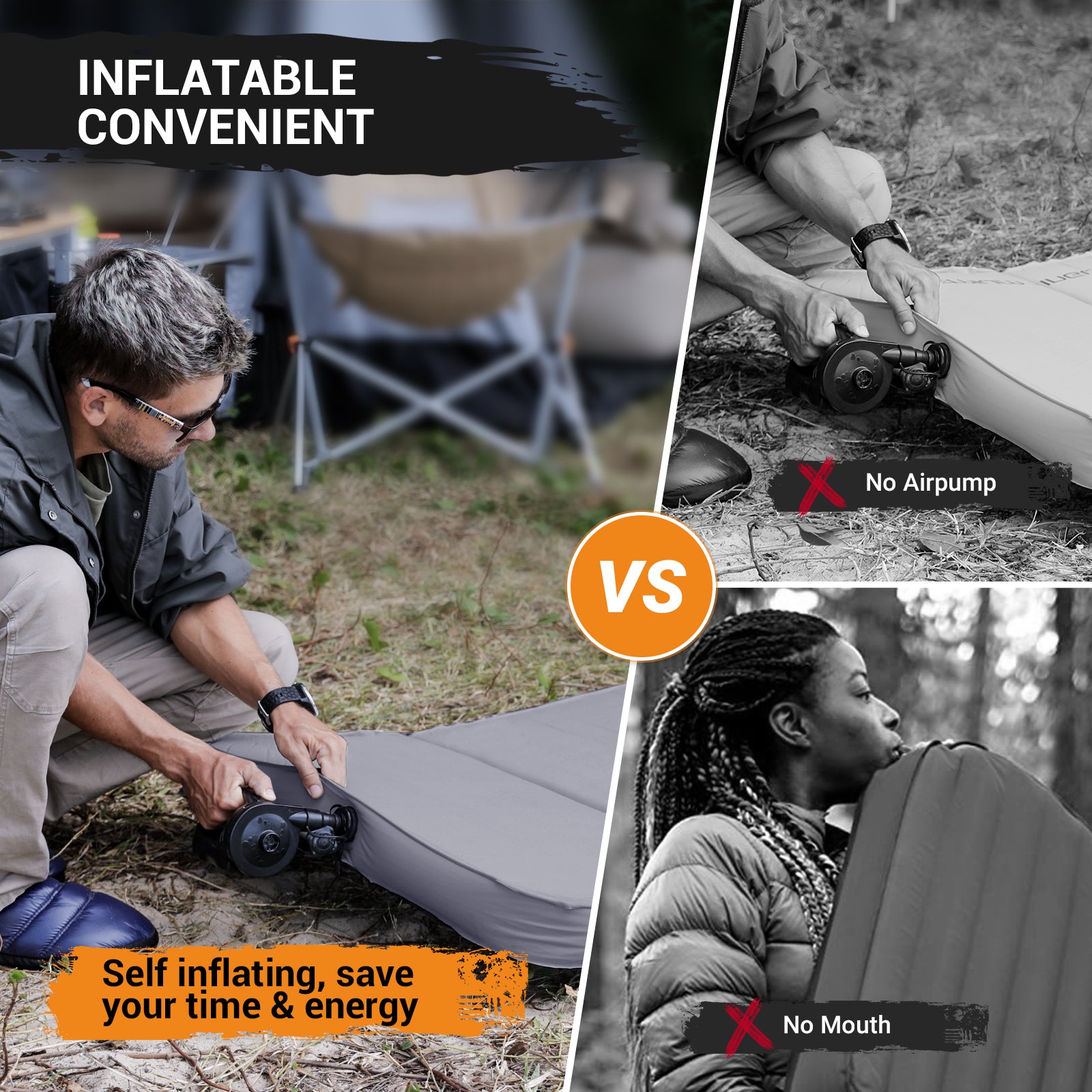 KingCamp PREMIUM Self Inflating Foam Sleeping Pad Double/Single