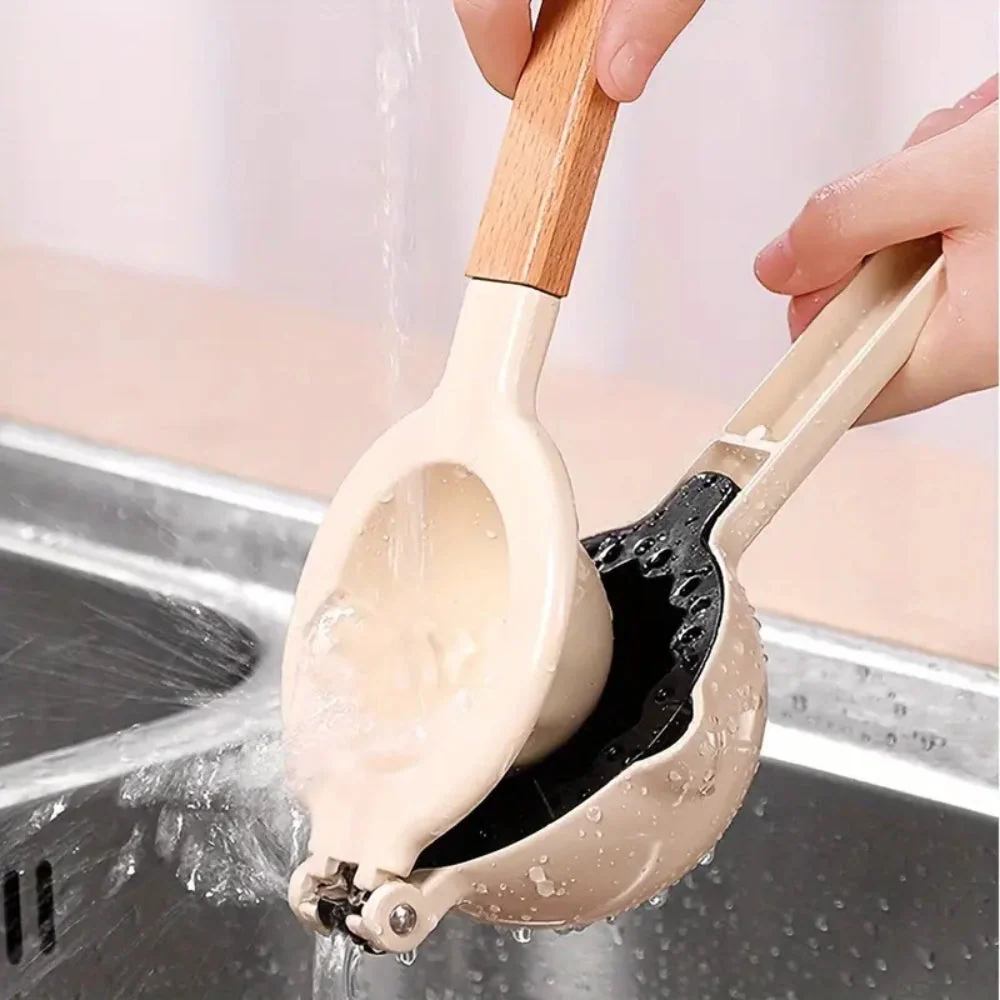Manual Citrus Squeezer Double-Layer Stainless Steel Wood Handle - Image 5
