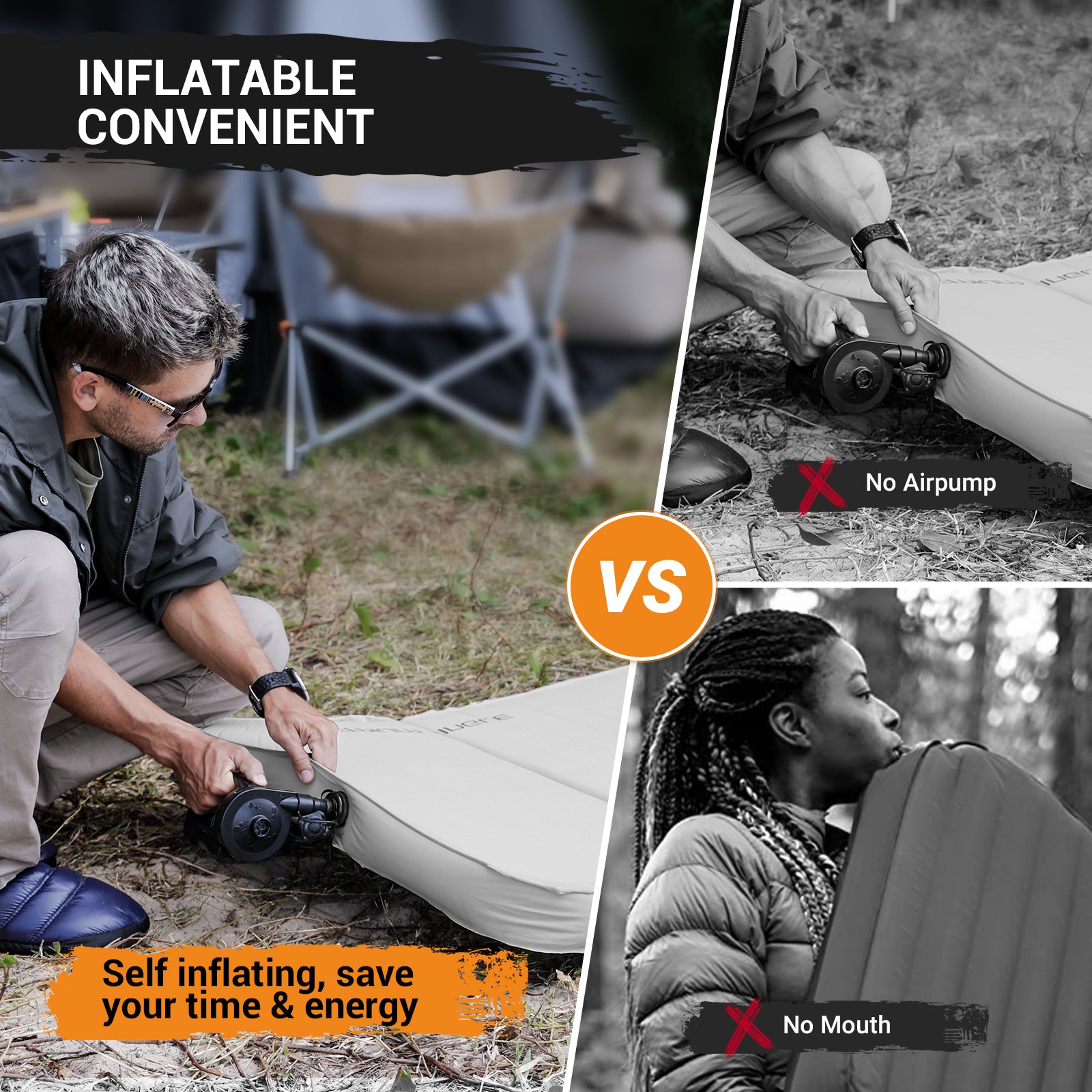 KingCamp PREMIUM Self Inflating Foam Sleeping Pad Double/Single