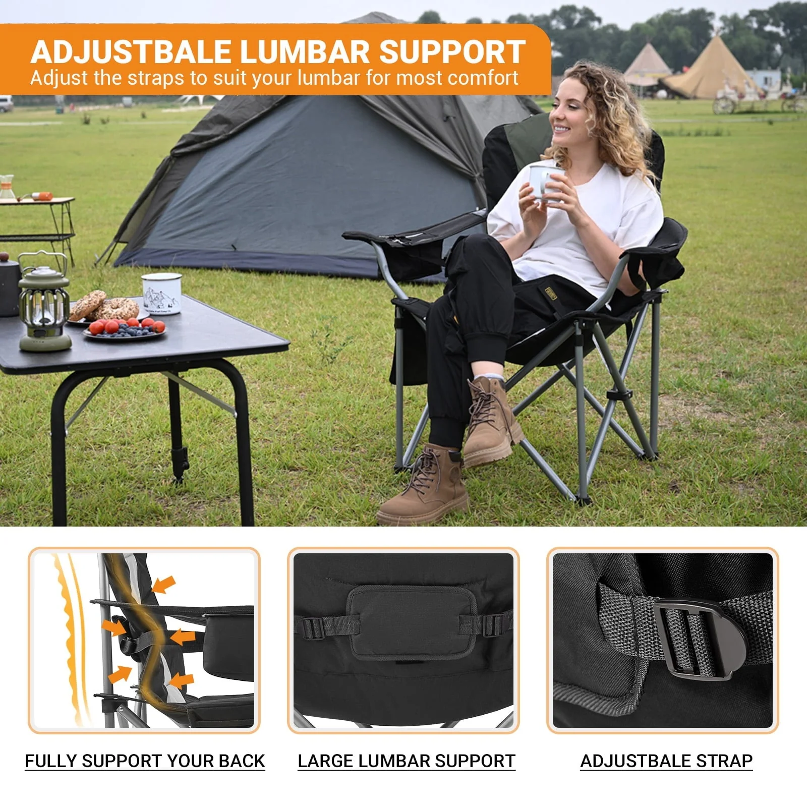 KingCamp Lumbar Support Oversized Camping Chair - Image 53
