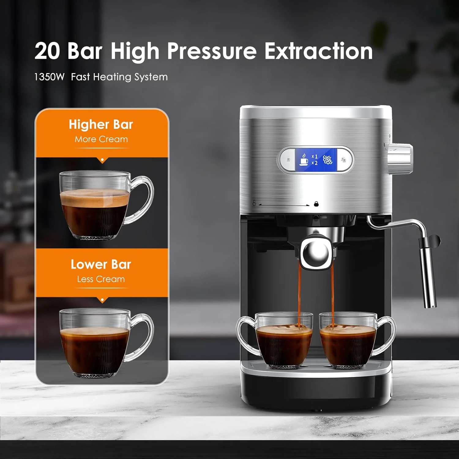 2 in 1 Espresso Machines Support Capsule Coffee Automatic Cappuccino Coffee Maker CM8054
