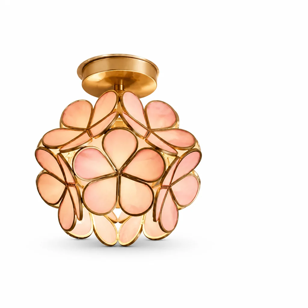 Ceiling Lamp Floral Acrylic Petals Gilded Frame - Image 6