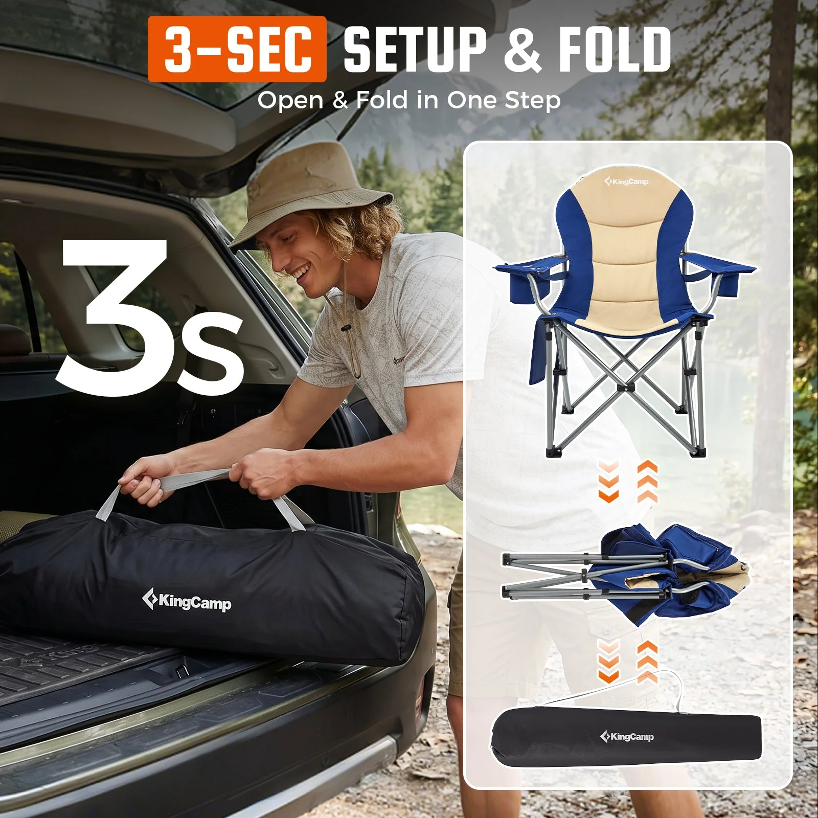 KingCamp Lumbar Support Oversized Camping Chair - Image 82