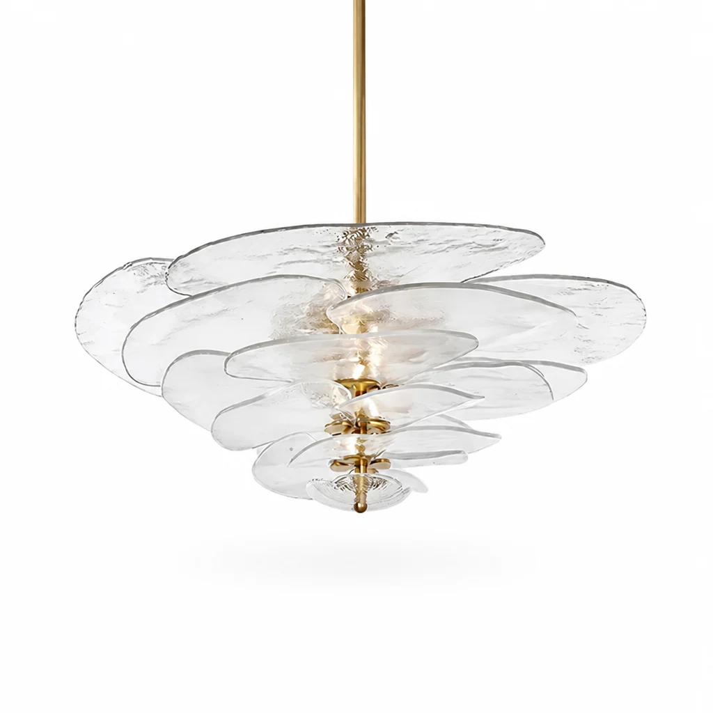 Hand-Cut Glass Copper-Finish Tiered Chandelier (Integrated Lights) - Image 16