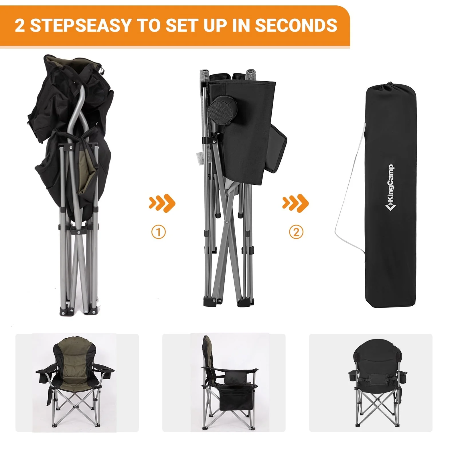 KingCamp Lumbar Support Oversized Camping Chair - Image 56