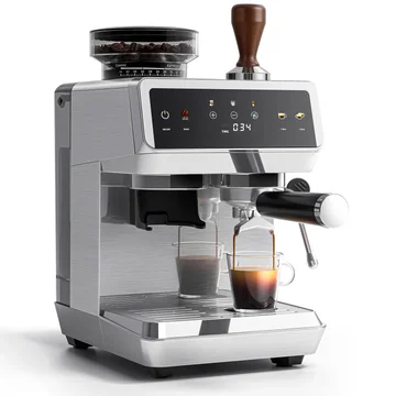AMZCHEF All-in-One Espresso Machine with Grinder | 44 Grind Settings & Built-In Steam Wand