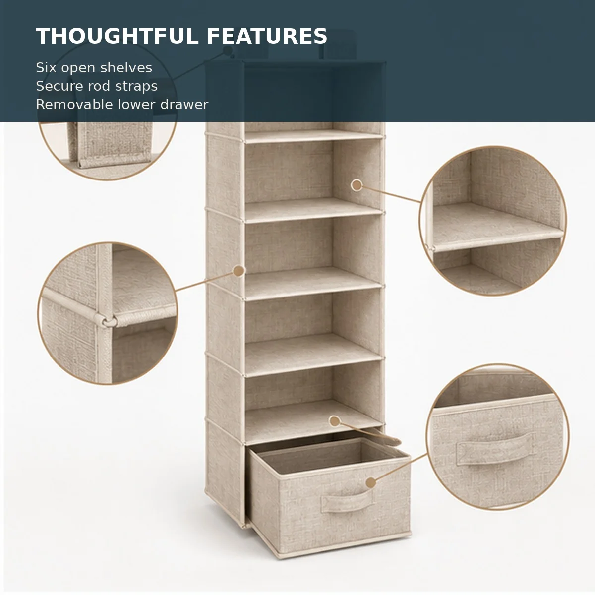 Hanging Closet Shelf Organizer - Image 3