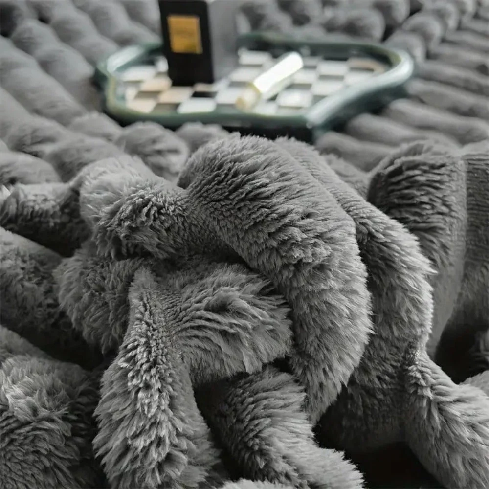 Throw Blanket Plush Ribbed All Season - Image 5
