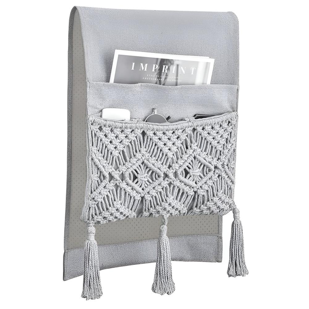 Sofa Caddy Handmade Boho Four-Pocket Non-Slip - Image 4
