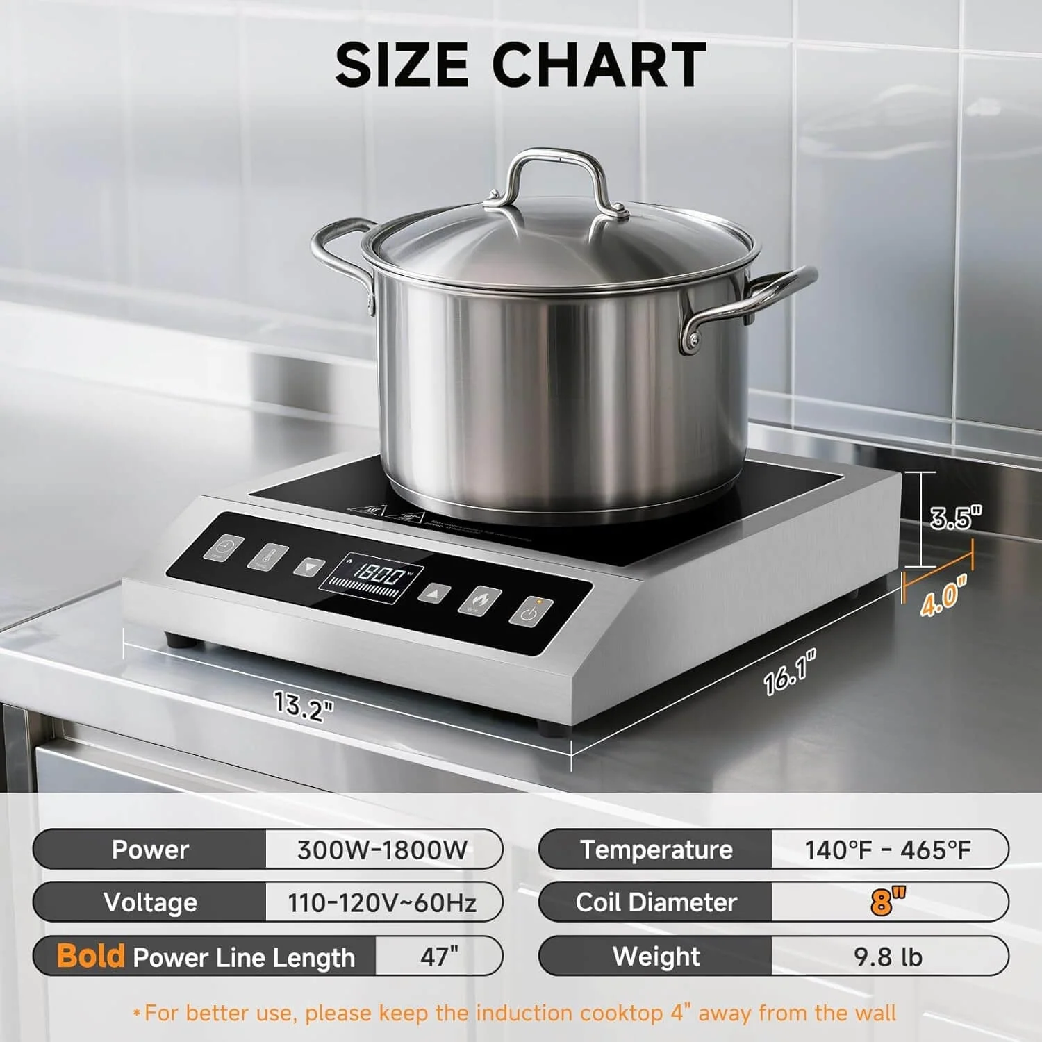 AMZCHEF 1800W Portable Commercial Induction Cooktop | Single Burner 2