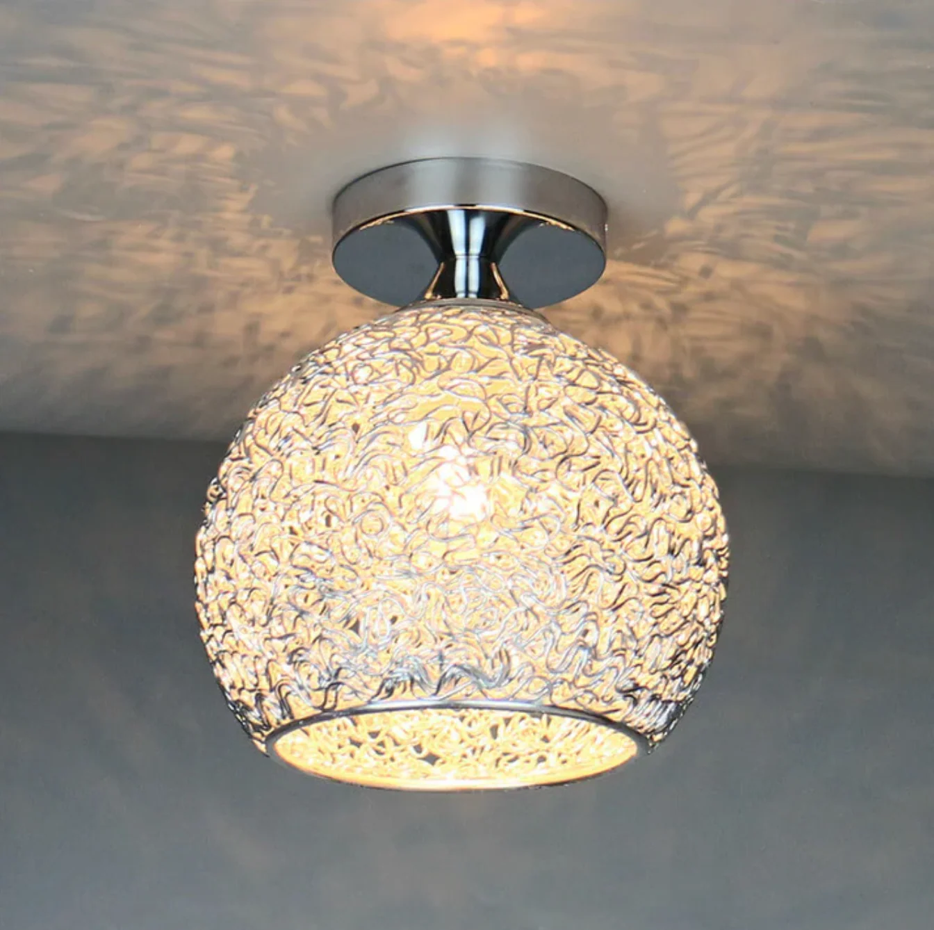 Stylish Ceiling Light Fixture with Open Sphere Design - Image 13