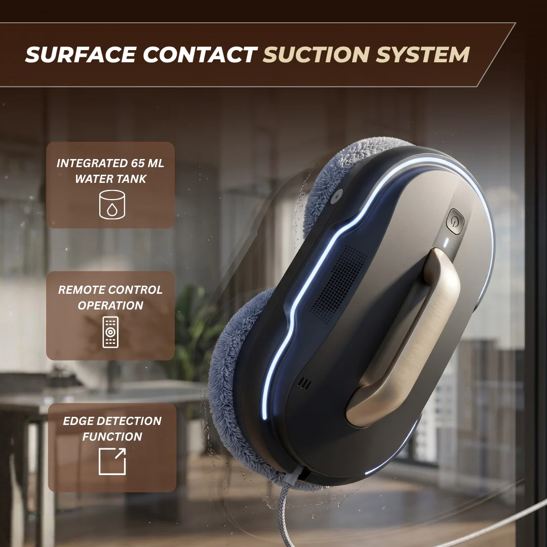 Automatic Window Cleaning Robot with Water Spray and Remote Control