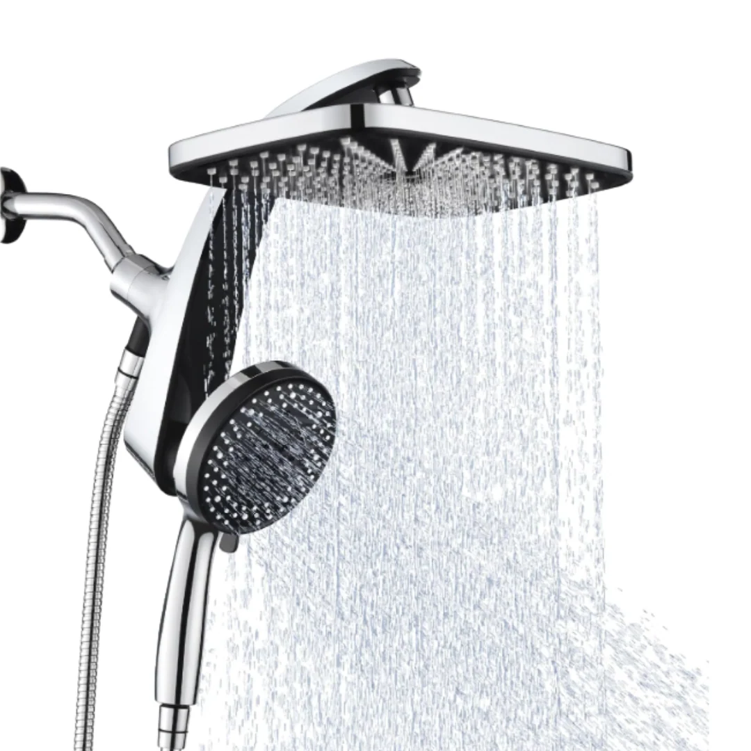 10-Function Handheld Shower with Square Rainfall System, 2.5 GPM - Image 2
