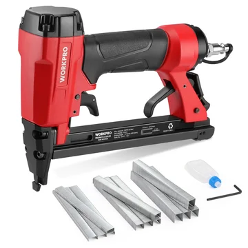 WORKPRO Pneumatic 20 Gauge Staple Gun for Carpentry Woodworking and DIY Projects