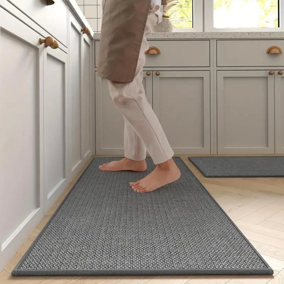 Kitchen Mat Set Anti-Fatigue Non-Slip Twill Set of 2