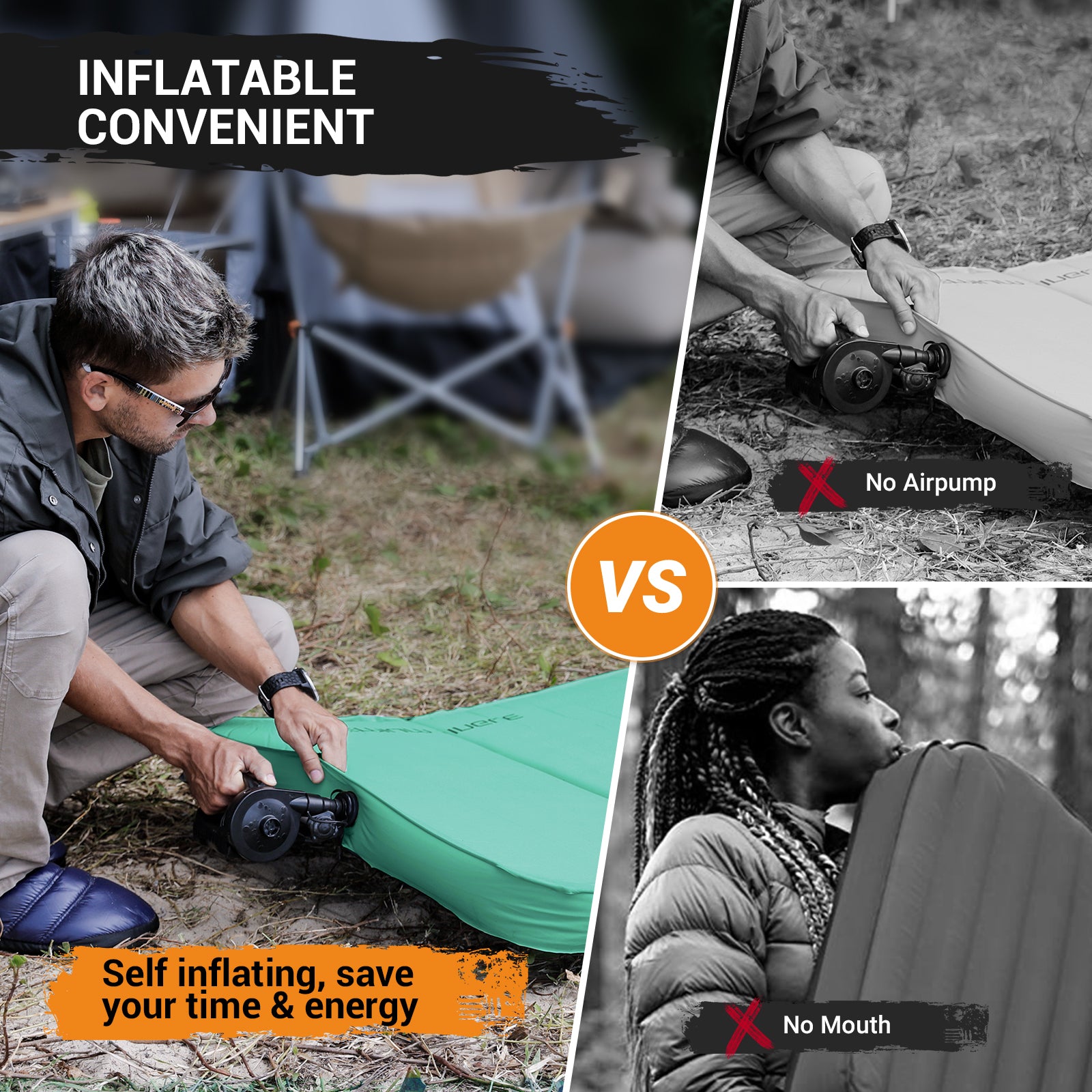 KingCamp PREMIUM Self Inflating Foam Sleeping Pad Double/Single
