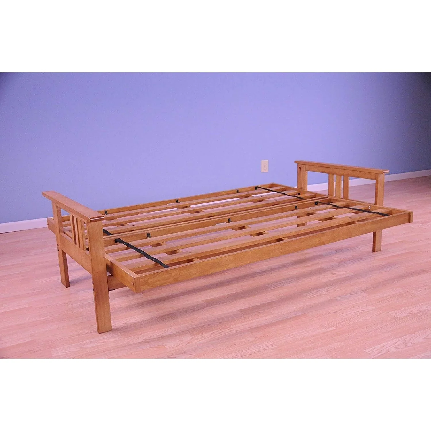 Homestock African Artifacts Full Size Futon Frame Set with Mattress, Easily Converts to Bed, Versatile Design Futon Frame for All Spaces, 33"H x 79"L x 37"D-Color:Linen Charcoal,Size:Barbados - Image 88