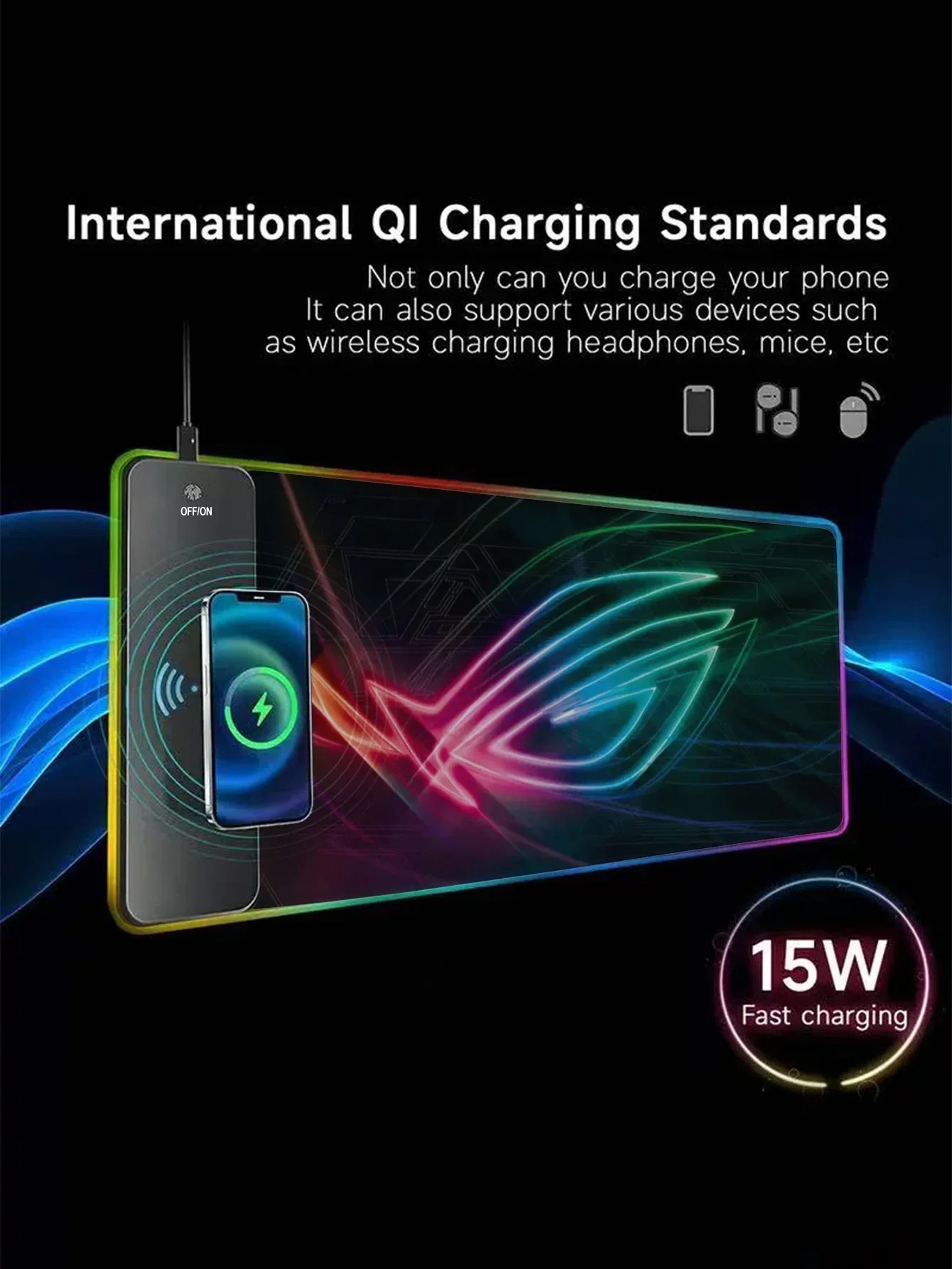 15W RGB Wireless Charging Pad for Enhanced Illumination - Image 3