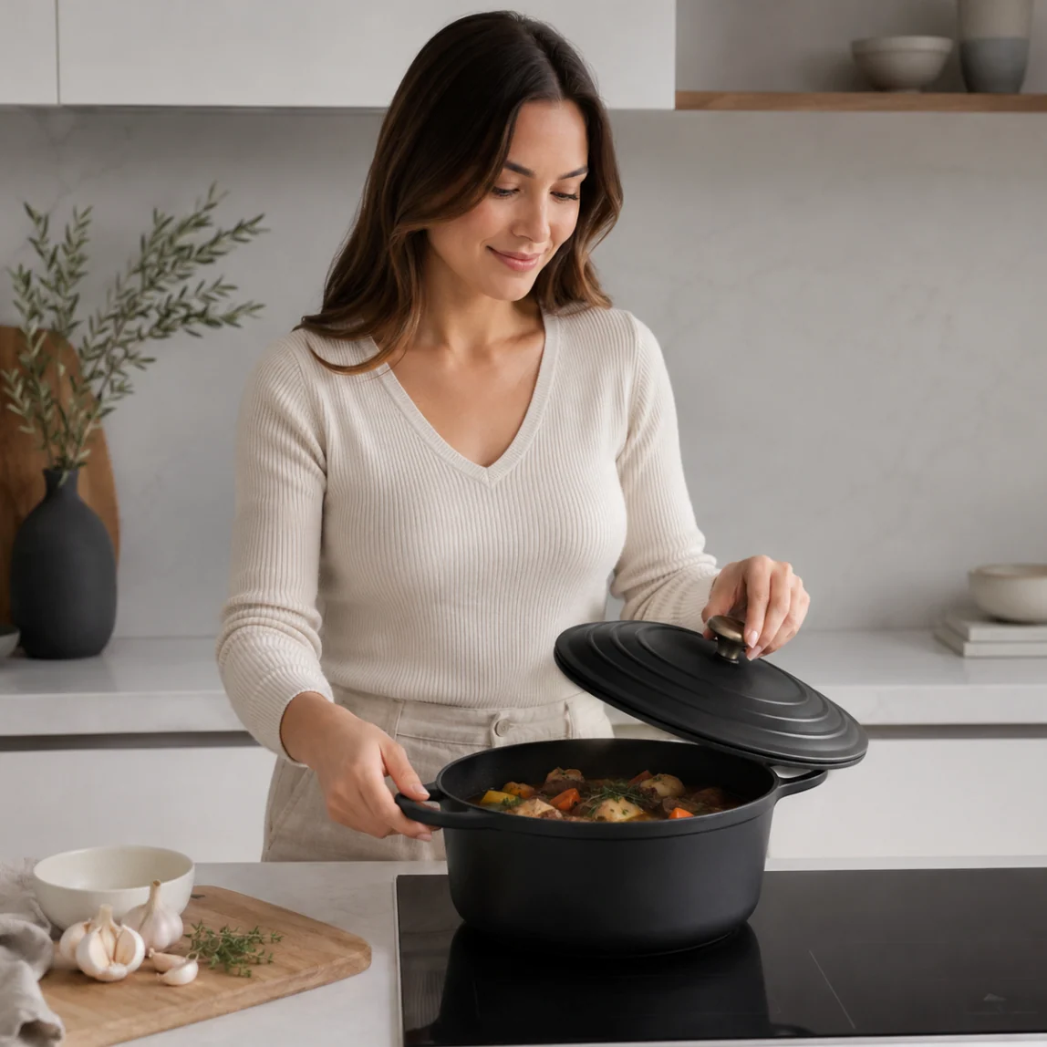 Enameled Cast Iron Dutch Oven with Lid – 6.4 Quart for Baking - Image 6