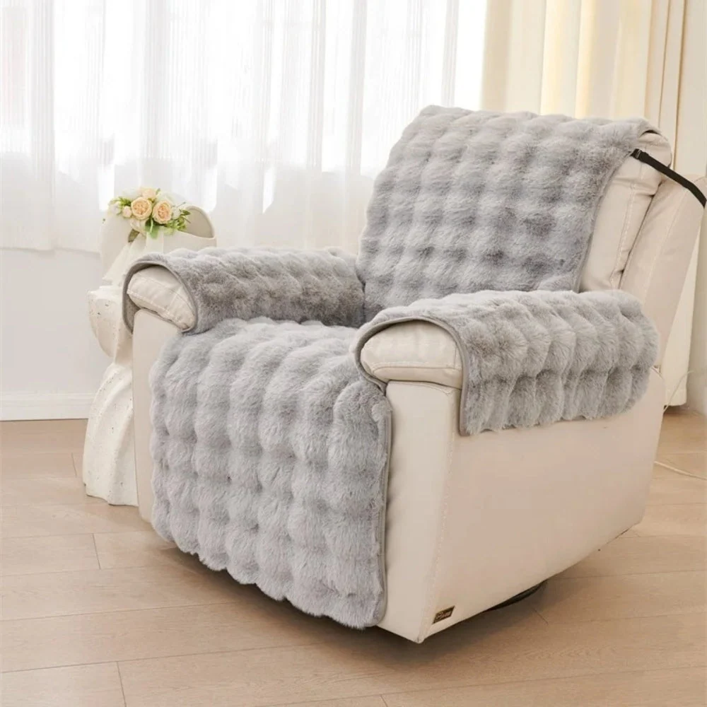 Recliner Sofa Cover Plush Faux Fur Non-Slip & Machine Washable - Image 5