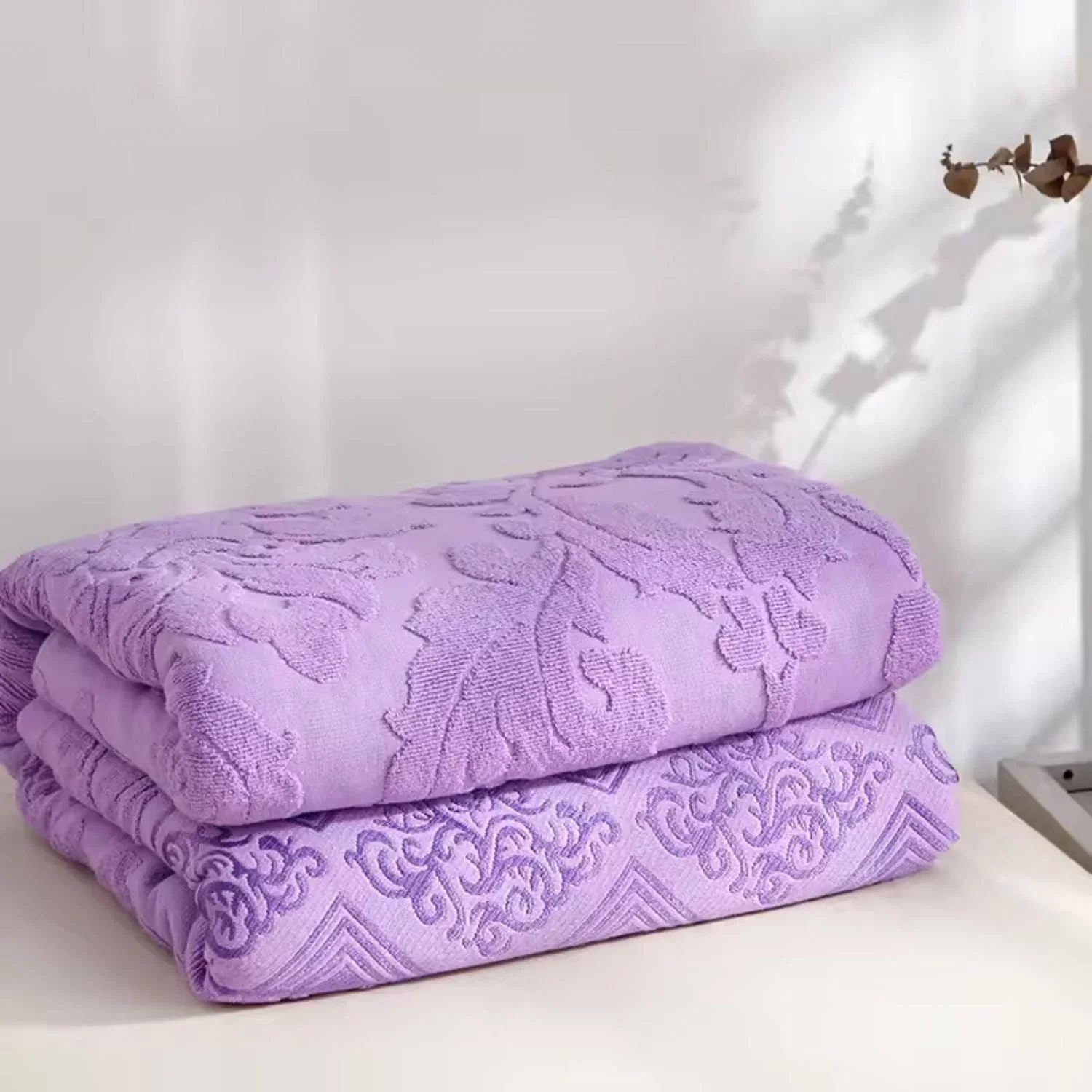 Throw Blanket Plush Jacquard Microfiber Blend Machine Washable - Image 2