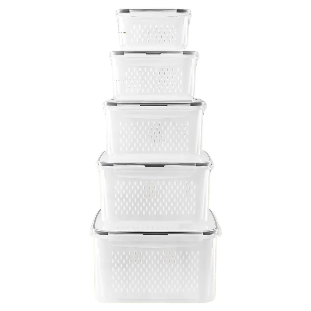 Colander Produce Storage Containers Set of 5 for Refrigerator