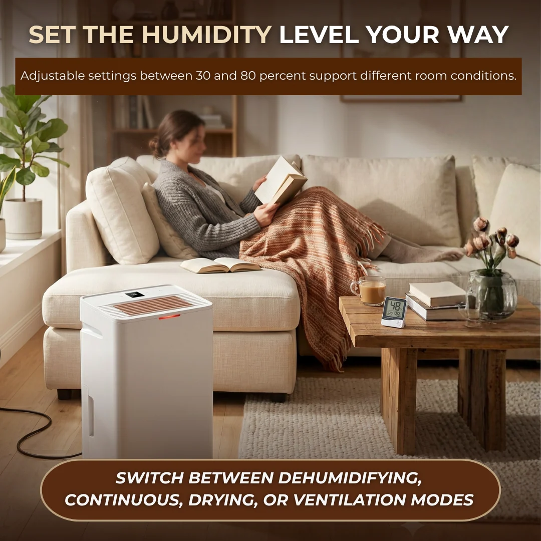 45-Liter Dehumidifier for 4500 Sq Ft Home with Drain Hose Unit