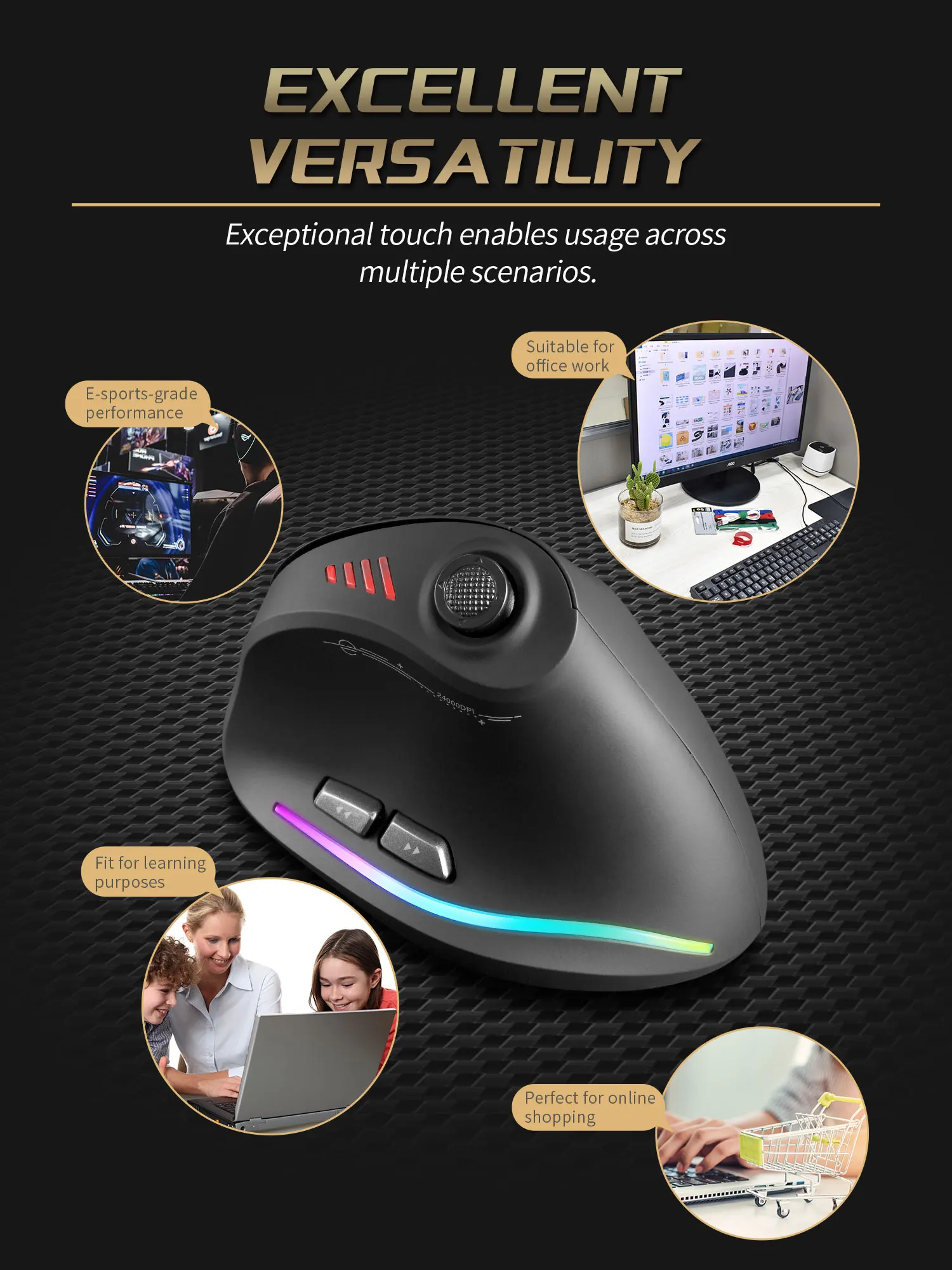 Wireless Vertical Ergonomic Mouse Model F18 - Image 6