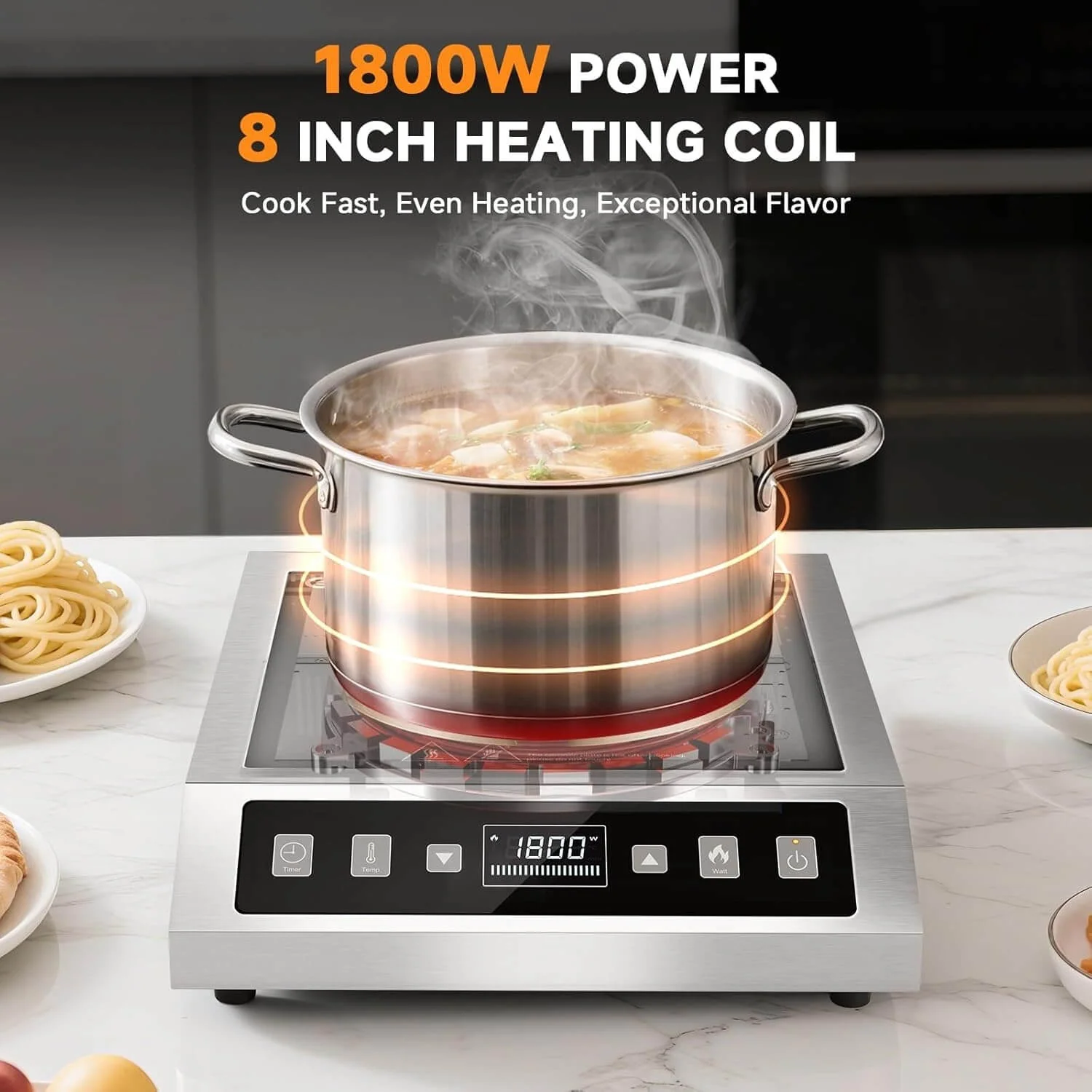 AMZCHEF 1800W Portable Commercial Induction Cooktop | Single Burner 3