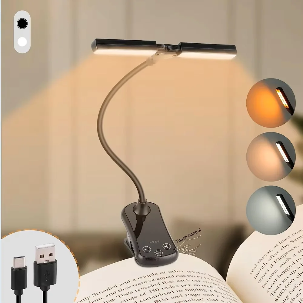 Book Light with 14 LEDs and Clip-On Design