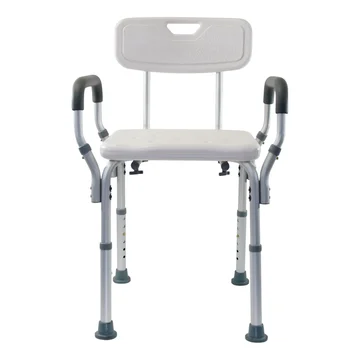 Adjustable Shower and Bath Seat with Armrests and Optional Backrest