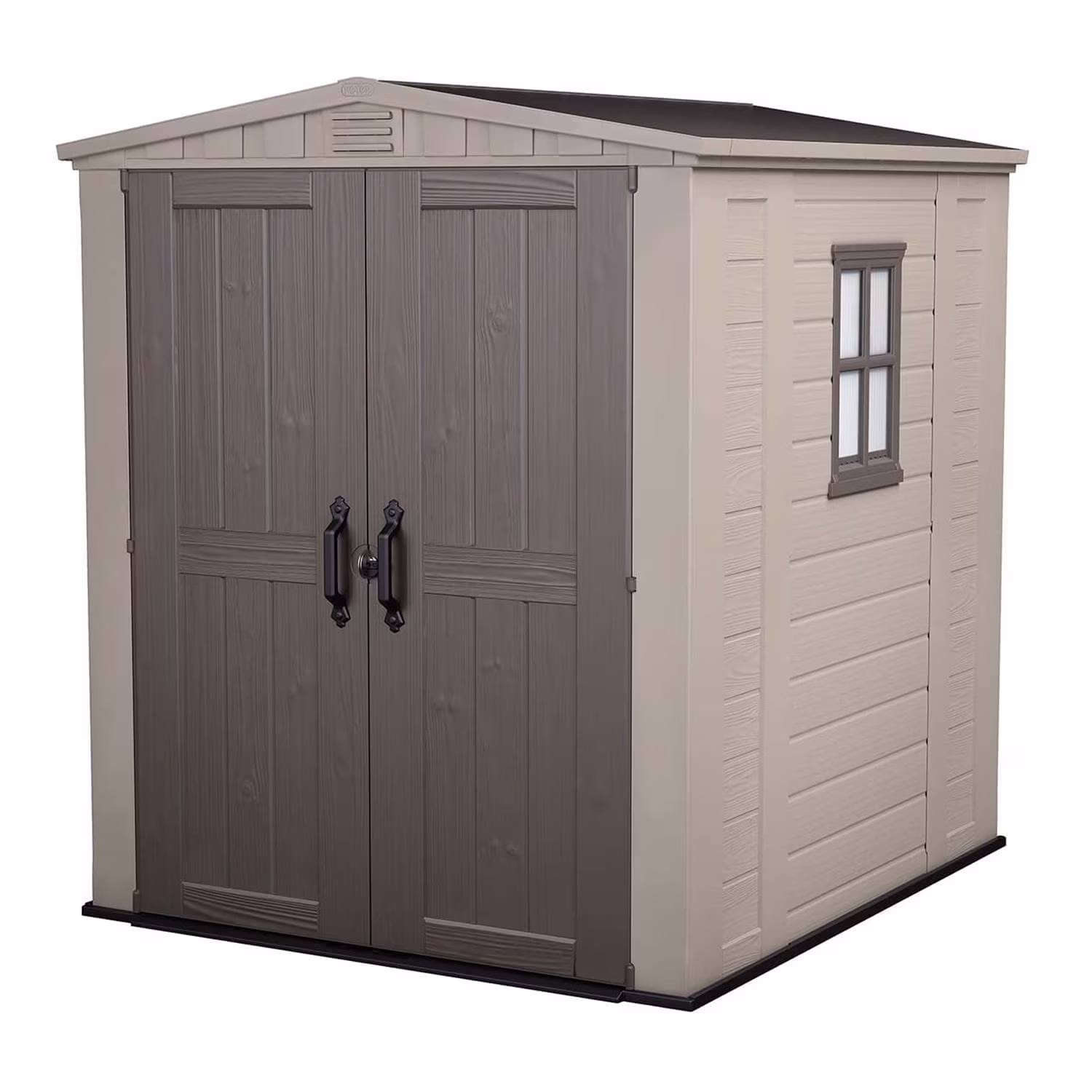 Keter Factor 8 x 11 Foot All Weather Resin Outdoor Storage Shed, Taupe - Image 5