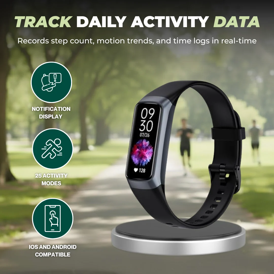 Fitness Tracker with Heart Rate, Blood Oxygen, and Sleep Monitor