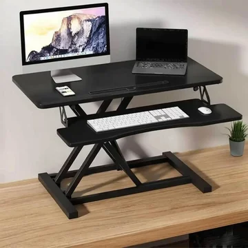 Desk Converter with Keyboard Shelf – Height Adjustable Workstation