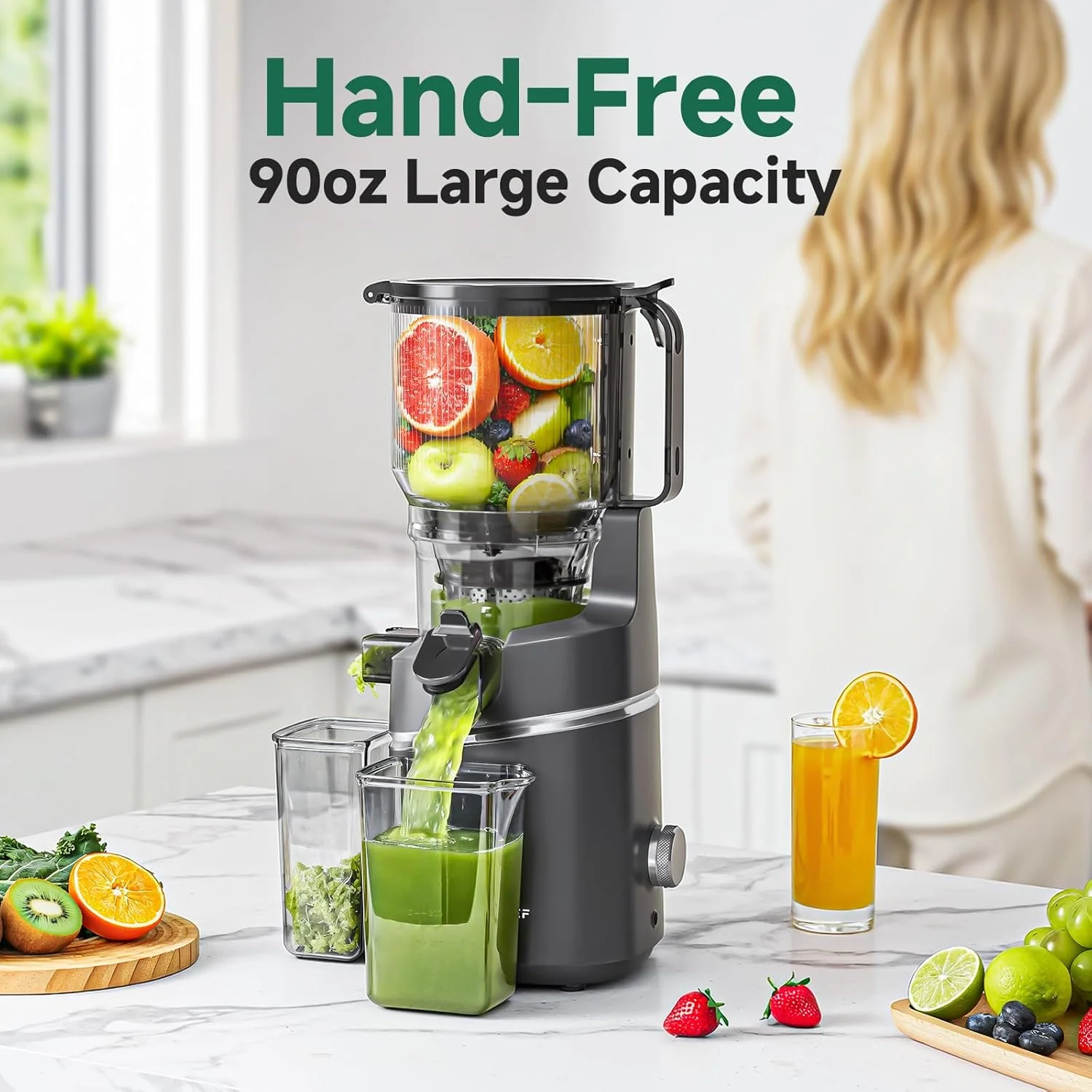 AMZCHEF Cold Press Juicer 2026 Upgraded with 6.5" Large Feed Chute for Whole Fruits 3