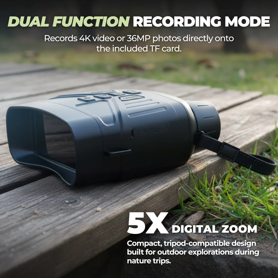 4K Digital Night Vision Goggles with 3" Screen and 5000mAh Battery