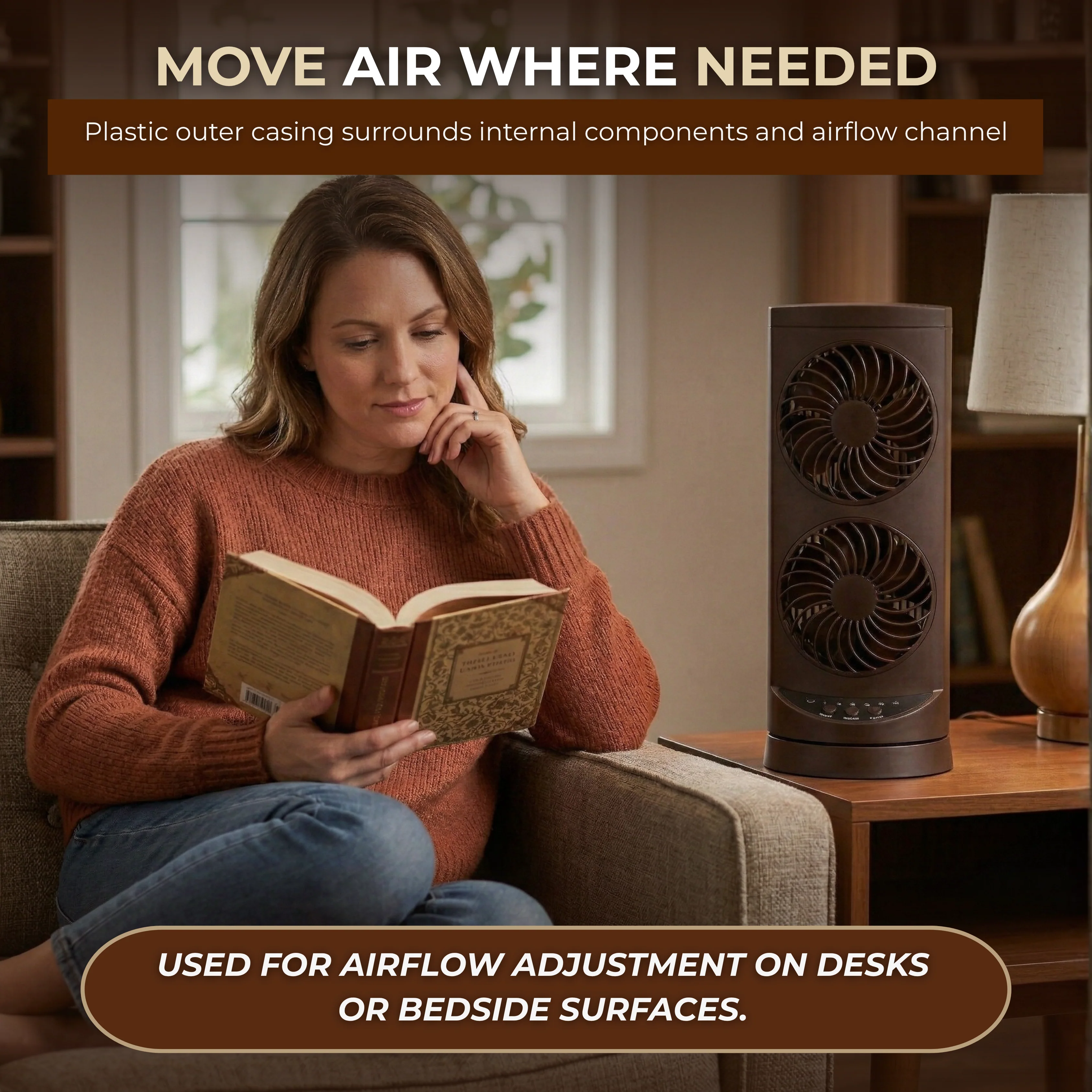 Compact Tower Desk Fan with Timer and Oscillation for Home Use