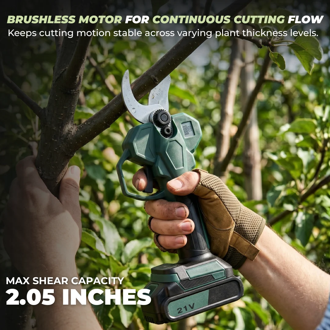 Cordless Branch Cutter Electric Pruning Shears 21V LCD Display Unit