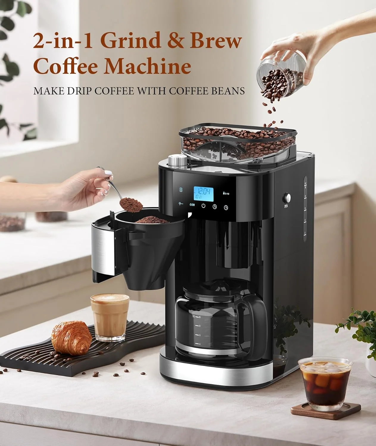 10-Cup Drip Coffee Maker with Built-In Grinder CM8025