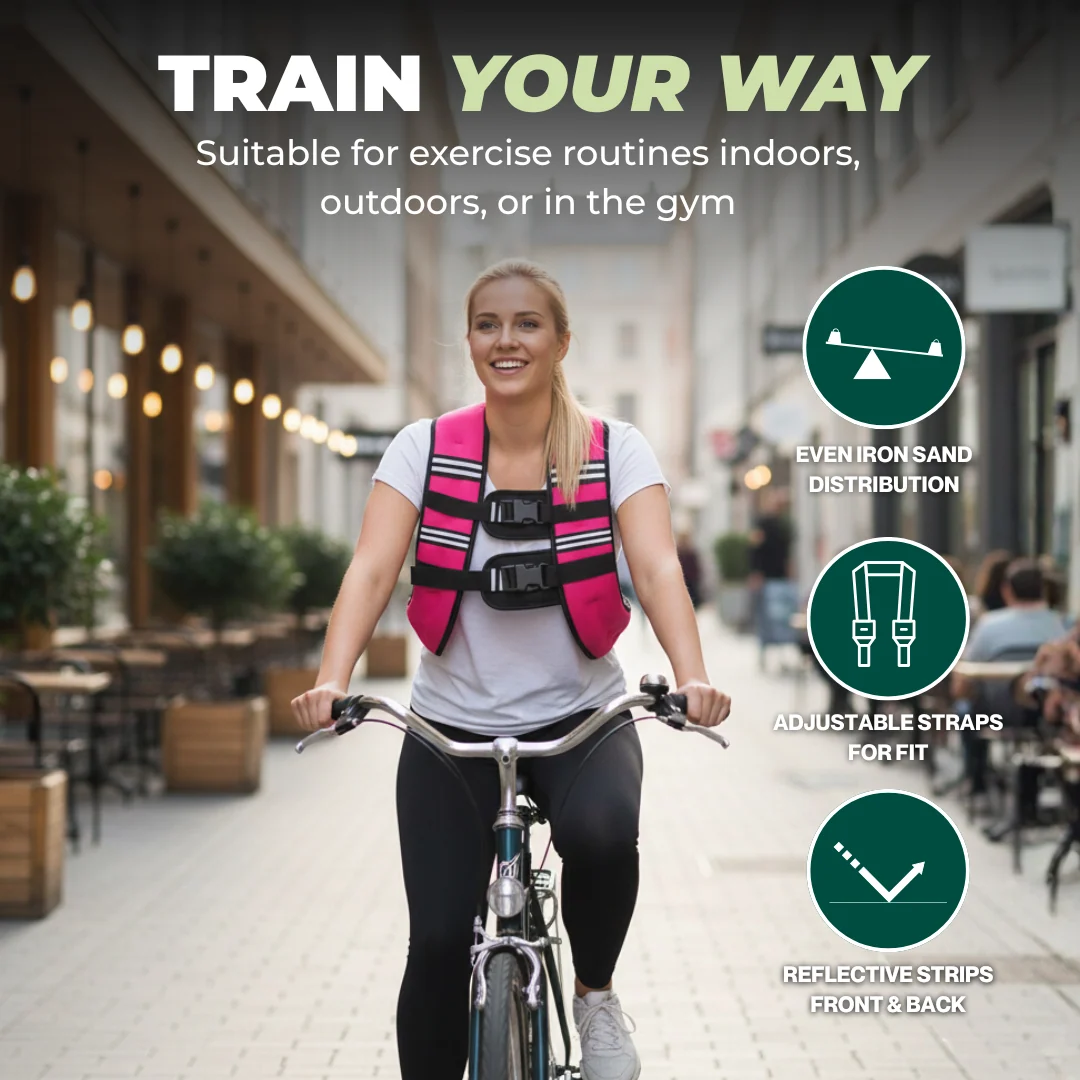 Adjustable Neoprene Weighted Vest with Reflective Stripes and Dual Straps