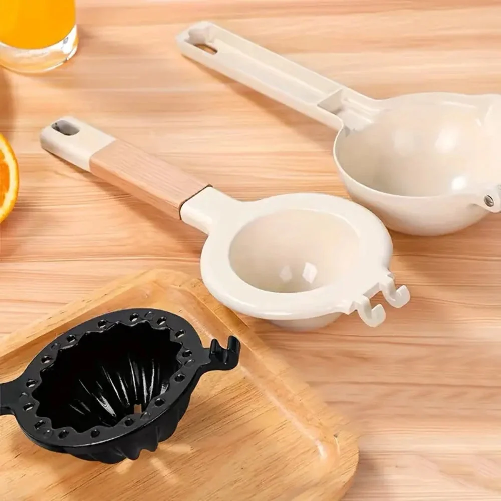 Manual Citrus Squeezer Double-Layer Stainless Steel Wood Handle - Image 4