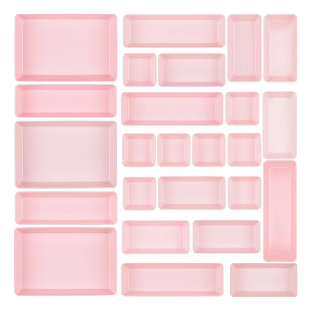 25-Piece Storage Tray Set for Organizing Plastic Drawers in 4 Sizes - Image 3