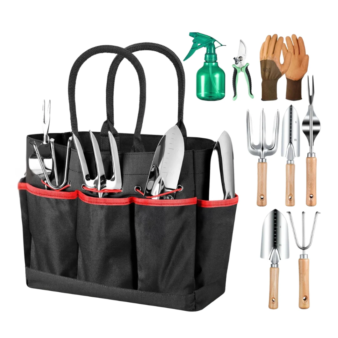 Stainless Steel Gardening Tools Set with Tote for Easy Storage - Image 3