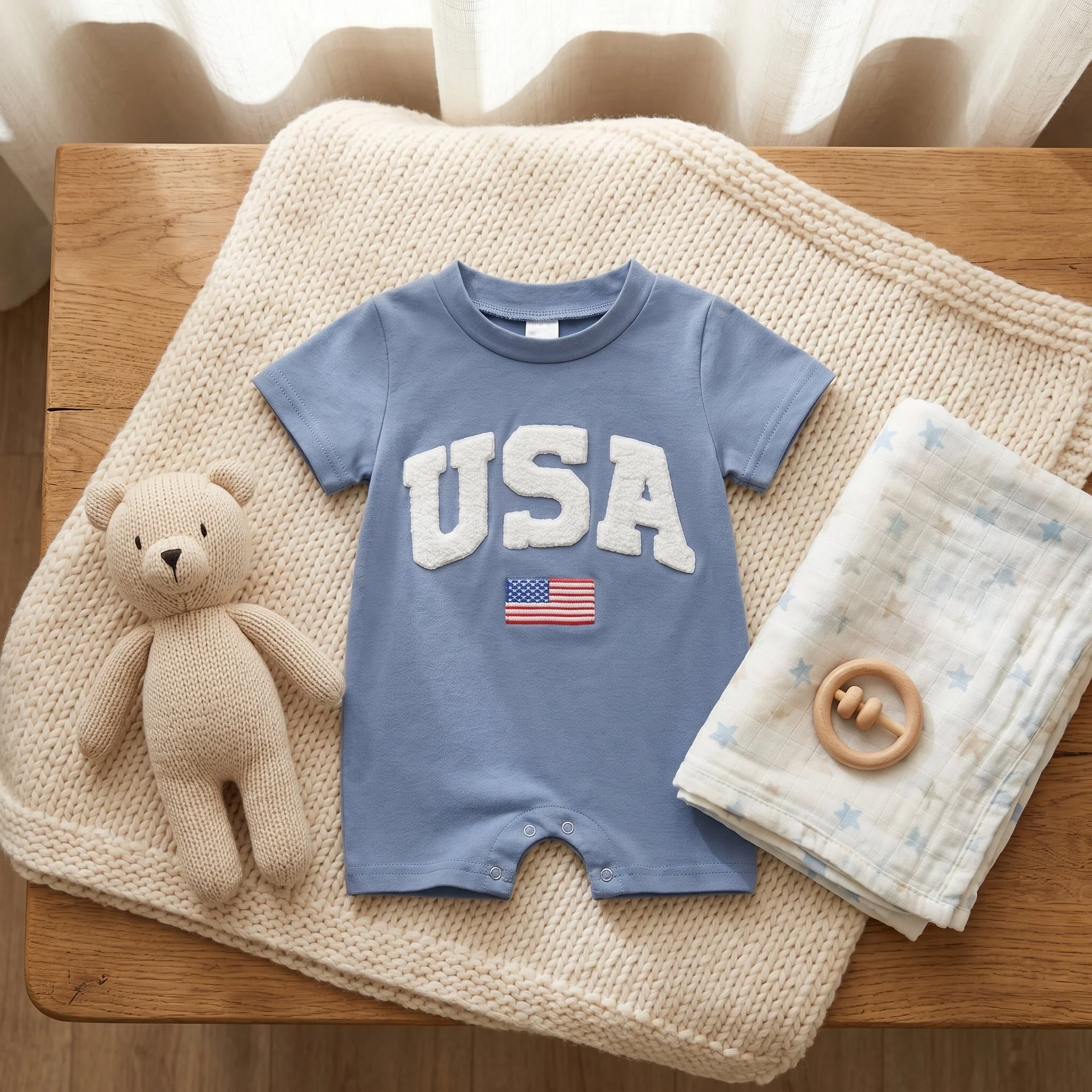 Infant Romper with Patriotic Design - Image 2