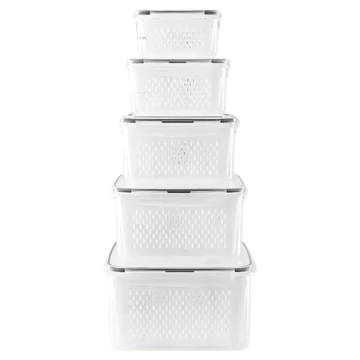 Colander Produce Storage Containers Set of 5 for Refrigerator