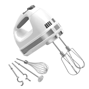 Handheld Mixer with 9 Speeds, Stainless Steel Beaters, Dough Hooks & Whisk